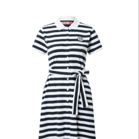 Jupe longue plissée décontractée en tricot à sequins et rayures, taille haute élastique, 100 % coton, coupe trompette/sirène, avec ceinture, pour femme
