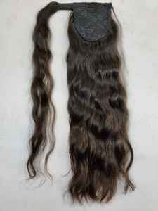 Wholesale 32 Inches Unprocessed Top Grade Indian Temple <b>Hair</b> <b>Ponytail</b> 100% Original Natural Wave Lace Closure Machine Double - Product Image 5
