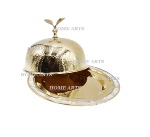 จานเนยทุบทองเหลืองทำด้วยมือคุณภาพสูงจานเสิร์ฟเนยรูปทรงกลม - Product Image 6