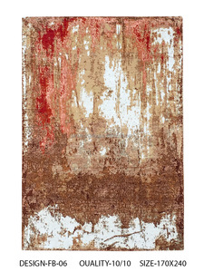 Tapis en soie moderne fait à la main Art abstrait Rectangle Design en laine de bambou sur mesure noué en Inde pour un usage hôtelier - Product Image 3