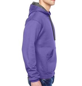 Pull à capuche unisexe 100% coton en polaire rose avec impression personnalisable grande taille (taille jusqu'à 6XL) pour l'hiver - Product Image 5