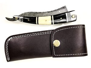 Rasoir de sécurité de luxe en acier Damas à lame unique avec manche en bois pour le visage des hommes et l'utilisation en extérieur pour les barbiers - Product Image 6