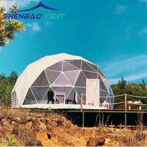 2 camera trasparente tenda a cupola 10m 20m per la struttura hotel glamping