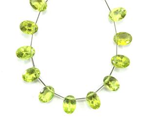Alta calidad 27 piezas de piedras preciosas de peridoto Natural facetadas forma ovalada piedra cortada Briolette Color verde para la fabricación de joyas al por mayor - Product Image 1