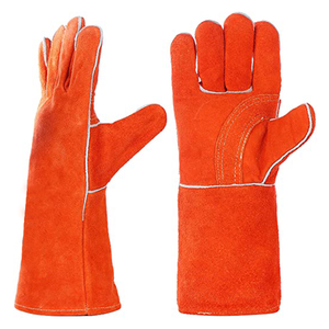 Guantes de soldadura de cuero de vaca al por mayor, protección de mano reforzada anticorte y antiimpacto - Product Image 2