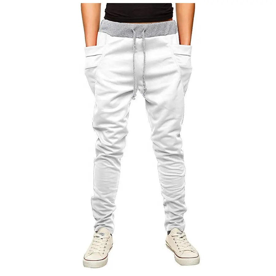 Mens white trousers pants casual summer trouser stylish Jogger pants slim fit pants cheap price pocket design trousers BS-2732