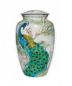 Urna de cremación de cenizas funerarias para adultos, esmalte blanco de latón, estilo americano/europeo - Product Image 5