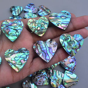 Cabochon d'abalone en forme de cœur, 1 pièce, pierres précieuses, arc-en-ciel, en forme de cœur - Product Image 2