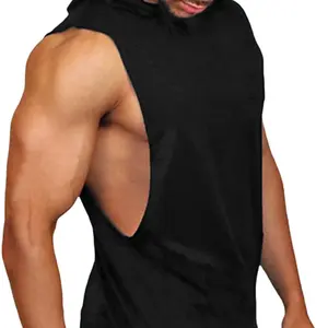 Top Quality New Design Wholesale Custom Quick Dry Hoodie Shirt Men Stringer Workout Beach For Men