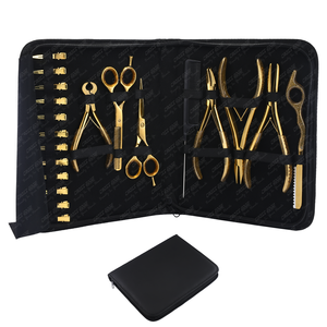 Vente en gros d'outils d'extension de cheveux Pince applicateur et enlèvement de microbilles avec ensemble de ciseaux de coupe de cheveux et pinces à cheveux bec de canard rasoir - Product Image 1
