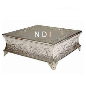 Embossed Design Restaurant Tableware Decoration Cup <b>Cake</b> <b>Server</b> Stand In Nickel plated Finishing For Tableware decoration - Product Image 1