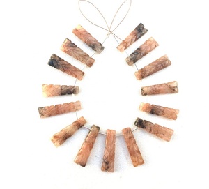 Gema de Rodonita Natural de 15 piezas, tallado en forma elegante, cuentas cortadas para fabricación de joyas, pulsera y collar - Product Image 3