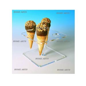 Set of 2 Clear Acrylic Ice Cream Cone Stand With Highest Quality Medium Size Ice Cream Stand At <b>Cheap</b> Price - Product Image 4