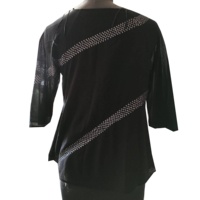 Robe chemise grande taille pour femme, printemps, automne, hiver, manches trois quarts, de haute qualité, élégante, noire, en georgette, avec paillettes