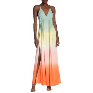 Vestido de diseñador de 3 tonos de colores para mujer, rayón, Hippy, bohemio, degradado - Product Image 1