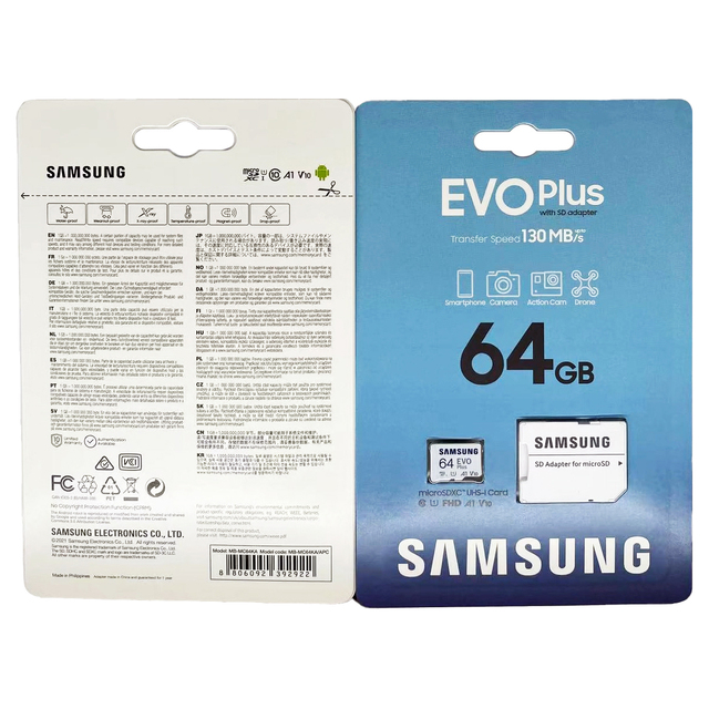 MB-MC64KA Samsung EVO Plus 64GB 130MB/s UHS-I MicroSDXC Memory Card with SD Adapter