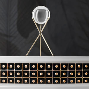 อาลีบาบาราคายุโรปการออกแบบทองโลหะฐานกาแฟโต๊ะข้างโต๊ะกาแฟหินธรรมชาติหรูหราทันสมัย - Product Image 6