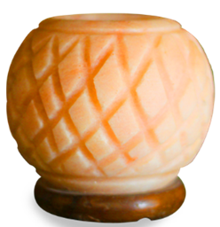 Lámpara de bola de sal rosa del Himalaya, flor tallada y estilo de cesta, decoración del hogar de artesanías naturales de Pakistán - Product Image 2