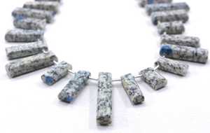 Gema Natural de jaspe K2, cuentas facetadas de forma rectangular para fabricación de joyas, alambre envuelto hecho a mano, 28 piezas - Product Image 4