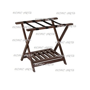 Deluxe Quality Wood <b>Luggage</b> <b>Rack</b> Fancy Design Customized Size <b>Luggage</b> <b>Rack</b> With Leather Strips For Hotel Usage - Product Image 3