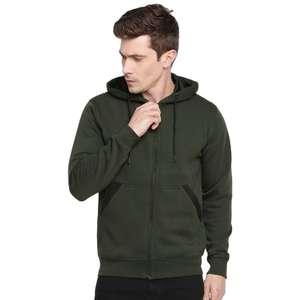 Sweat à capuche en coton personnalisé en vrac 320gsm sweats à capuche avec fermeture éclair sweat à capuche décontracté à fermeture éclair complète pour hommes - Product Image 1