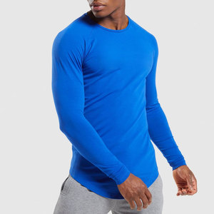 Nueva llegada al por mayor camisa negra deportes Muscle Fit camiseta gimnasio Camiseta larga Camiseta hombres Camisetas manga larga - Product Image 3