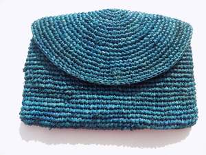 Embrague de rafia tejido a mano, bolso de mano - Product Image 5