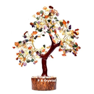 Árbol de piedras preciosas de piedra múltiple hecho a mano de la mejor calidad en estilo Feng Shui directo al por mayor de ágata de cristal F S - Product Image 1