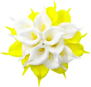 Bunga Lily Calla PU Lateks Sentuhan Asli 14 ", untuk Karangan Bunga Buatan, Karangan Bunga Pengantin, dan Dekorasi Rumah
