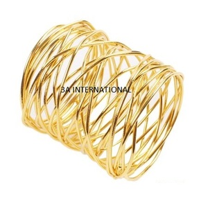 Grand produit de marketing rond de serviette plaqué or pour service de table événement et fête porte-serviettes centre de table vente à chaud - Product Image 1