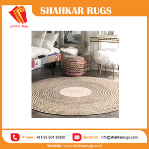 พรมพื้นที่ปอกระเจาถักหลายชั้นของอินเดียดีไซน์ทรงสี่เหลี่ยมผืนผ้าทันสมัยใช้รับประทานอาหารสำหรับใช้ในปีใหม่ - Product Image 4