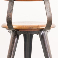 Chaise de salle à manger vintage en métal et bois, mobilier industriel, chaise de salle à manger pour restaurant et café