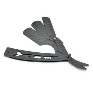 Couteau rasoirs en acier inoxydable, couteau à rasoir de couleur noire - Product Image 1