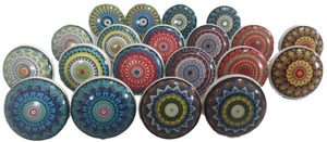 Poignées de tiroir et poignées de porte en céramique florale vintage faites à la main pour armoires de cuisine placards commodes chambres hôtels - Product Image 5