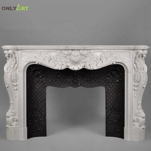 Usine Onlyart Décoration de maison moderne sur mesure Italie Pierre naturelle Conception simple Cheminées <span class=keywords><strong>en</strong></span> pierre Surround - Product Image 1