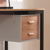 Bureau d'ordinateur convertible moderne en métal avec étagère - Bureau d'étude