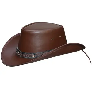 Cowboyhut Hand gefertigte Filz wolle Fedora Imitationen Leder 2020 Dunkelblauer Cowboy-Hut, mehrfarbiges benutzer definiertes Logo Custom Service PK