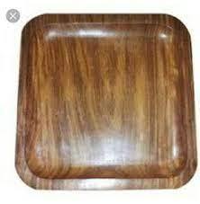 Assiette à collation en bois forme carrée à manger pour sandwichs salade pour poli à la main pour produit Offre Spéciale - Product Image 5