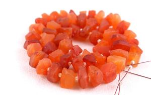 Véritable qualité 50 pièces de cornaline naturelle Orange Stone Collection Non traité Rough Center Drill Gemstone Jewelry 8mm Style Cut - Product Image 4