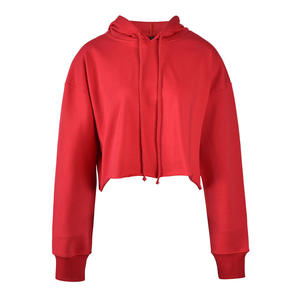 Nuevo diseño de jersey liso de sudaderas con capucha oem de cultivos Top mujeres sudaderas con capucha - Product Image 1