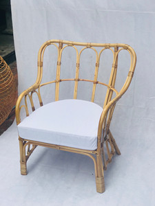 Chaise vintage en rotin naturel pour l'intérieur, meubles de salon - Product Image 6