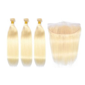 Paquetes de cabello indio Rubio 613, pelucas de encaje HD con ondas naturales suaves de 30 pulgadas, modelo de cuerpo de alta calidad, tejido indio - Product Image 5