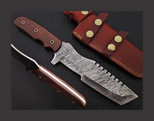 Couteau de suivi en acier damas personnalisable fabriqué à la main OEM manche en micarta de meilleure qualité pour usage industriel et chasse de qualité bricolage - Product Image 1