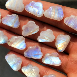 Piedra preciosa suelta de piedra lunar arcoíris natural, cabujón redondo con base plana |   Piedra de Resina Plana con Incrustaciones de Diamantes de Imitación de Larimar, Diseño de Diosa - Product Image 2