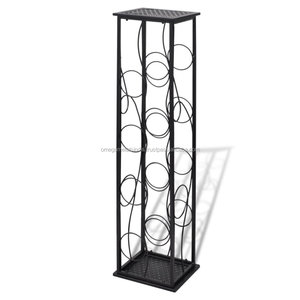 Casier à vin de table noir 8 bouteilles en acier inoxydable et fer pour bar et hôtels pour whisky et bière stockage Barware - Product Image 5