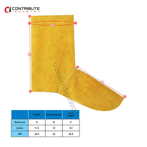 Protector de pierna de cuero de vaca para soldar y escupir equipo protector de pie - Product Image 6