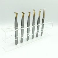 Pince à épiler professionnelle de haute qualité en acier inoxydable, pointe dorée, anti-magnétique, durable, finition sablée 10 mm