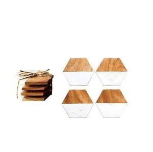 Customized Size <b>Marble</b> and Wood Round Shape Cup Mat <b>Marble</b> and Wood <b>Coasters</b> Wood <b>Marble</b> <b>Coaster</b> Top Selling - Product Image 3
