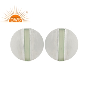Boucles d'oreilles en argent Sterling, pierres précieuses de calcédoine, vente en gros, nouveauté - Product Image 1