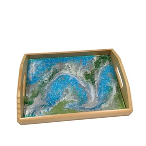 Plateau de service en bois de résine de forme carrée vaisselle plateau de service alimentaire utilisation multifonctionnelle meilleure vente - Product Image 1